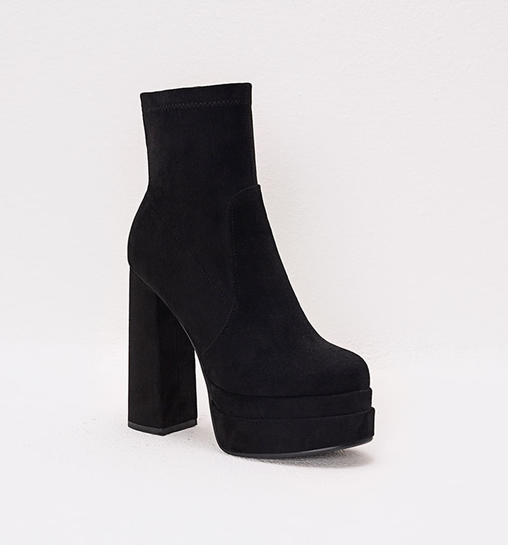 Bota media caña con doble plataforma en suede