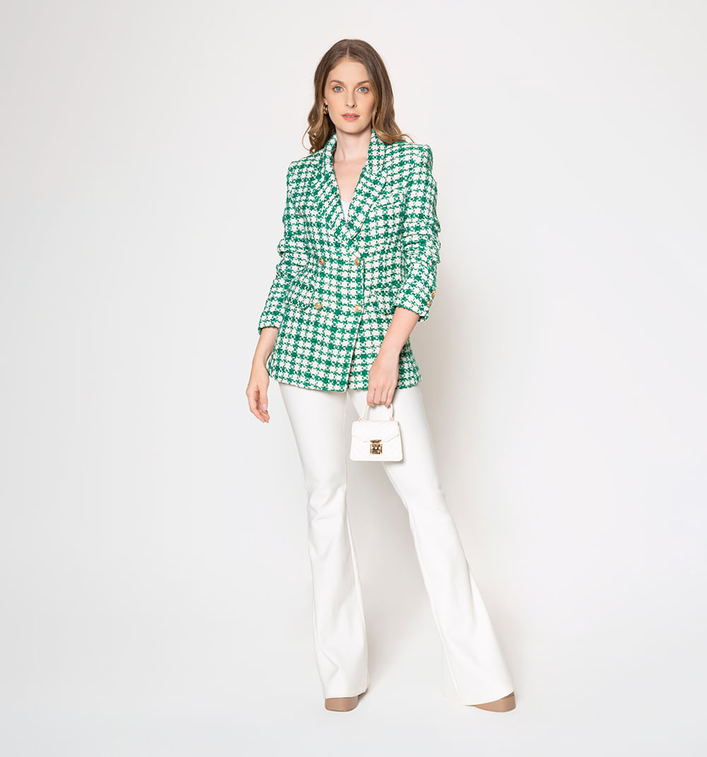 Blazer en tweed con botones