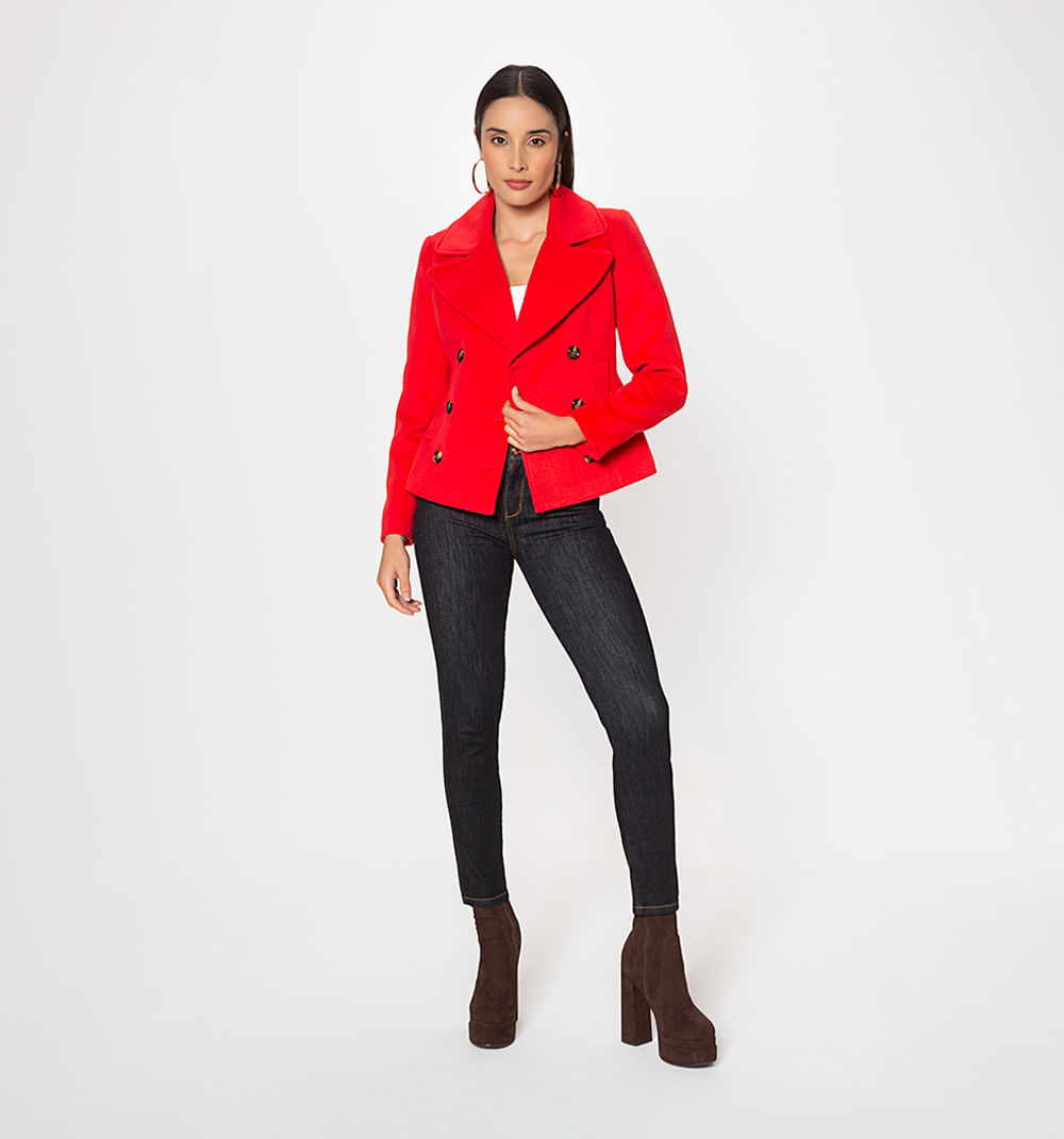 Chaqueta en paño con botones y bolsillos