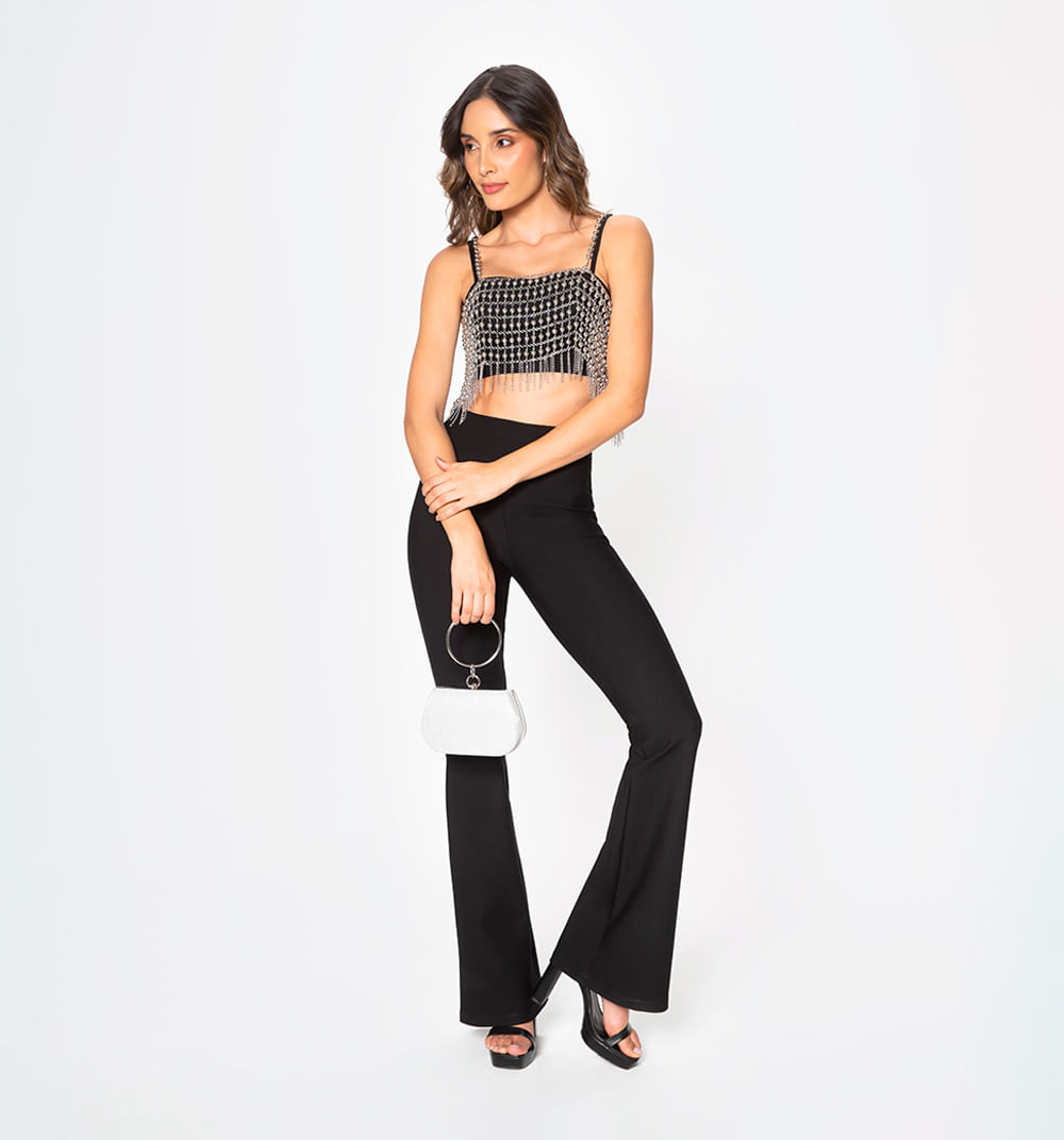 Conjunto de crop y leggins bota ancha co