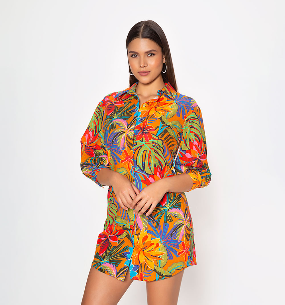 Vestido corto  manga 3/4