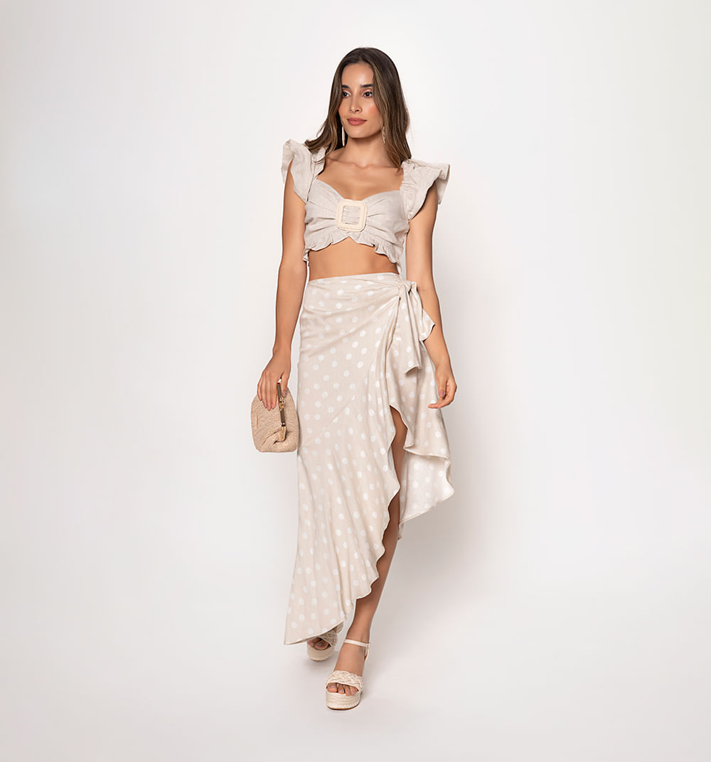 Falda wrap con bolero pepas