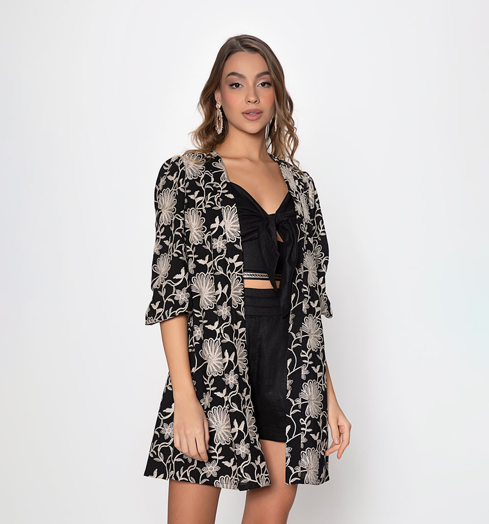 Sobretoso manga 3/4 con abertura en costados