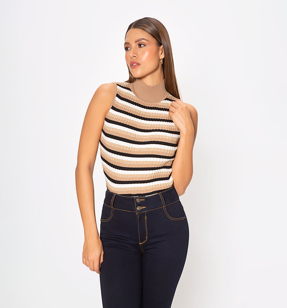 Blusa tejida  rayas con lurex