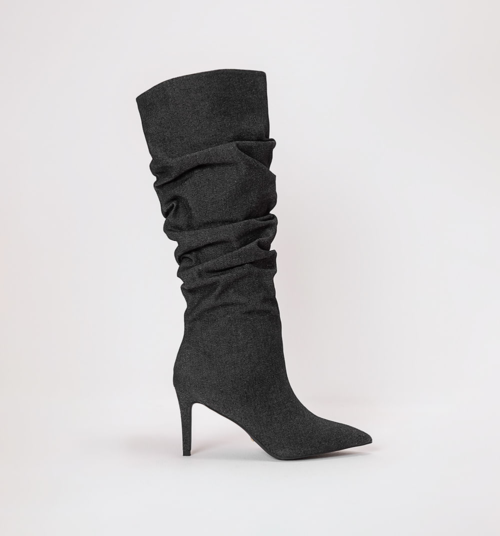 Bota caña alta denim