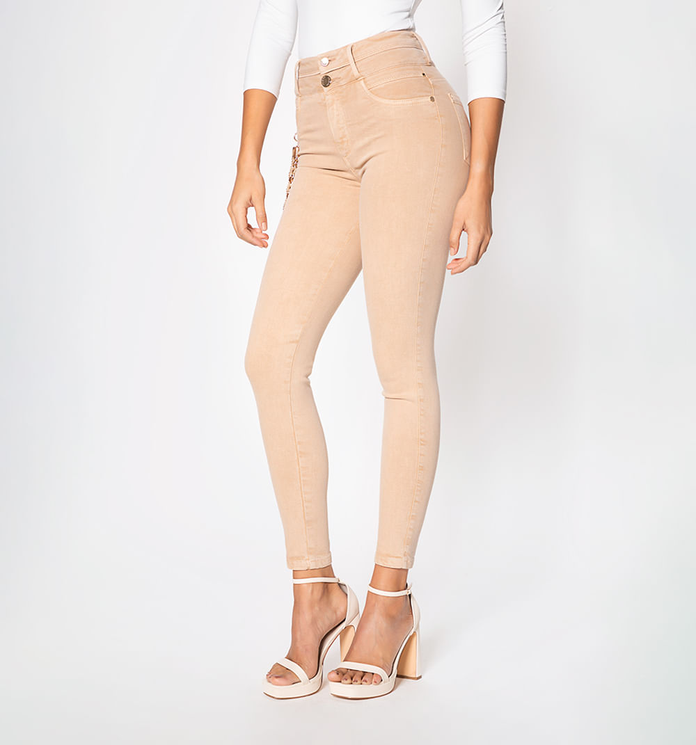 Jean ultraslim tiro alto, levanta cola,