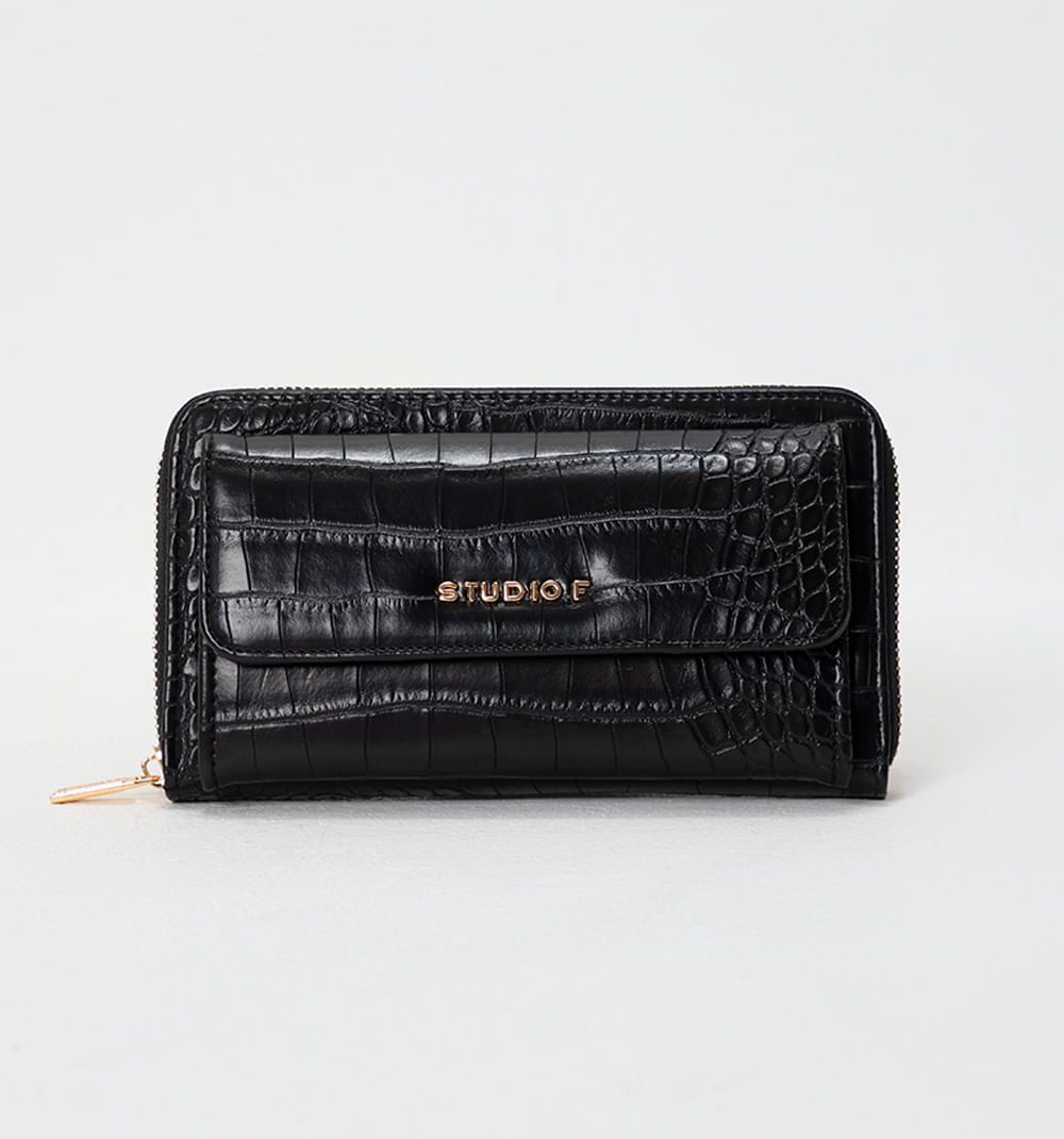 Billetera con textura croco