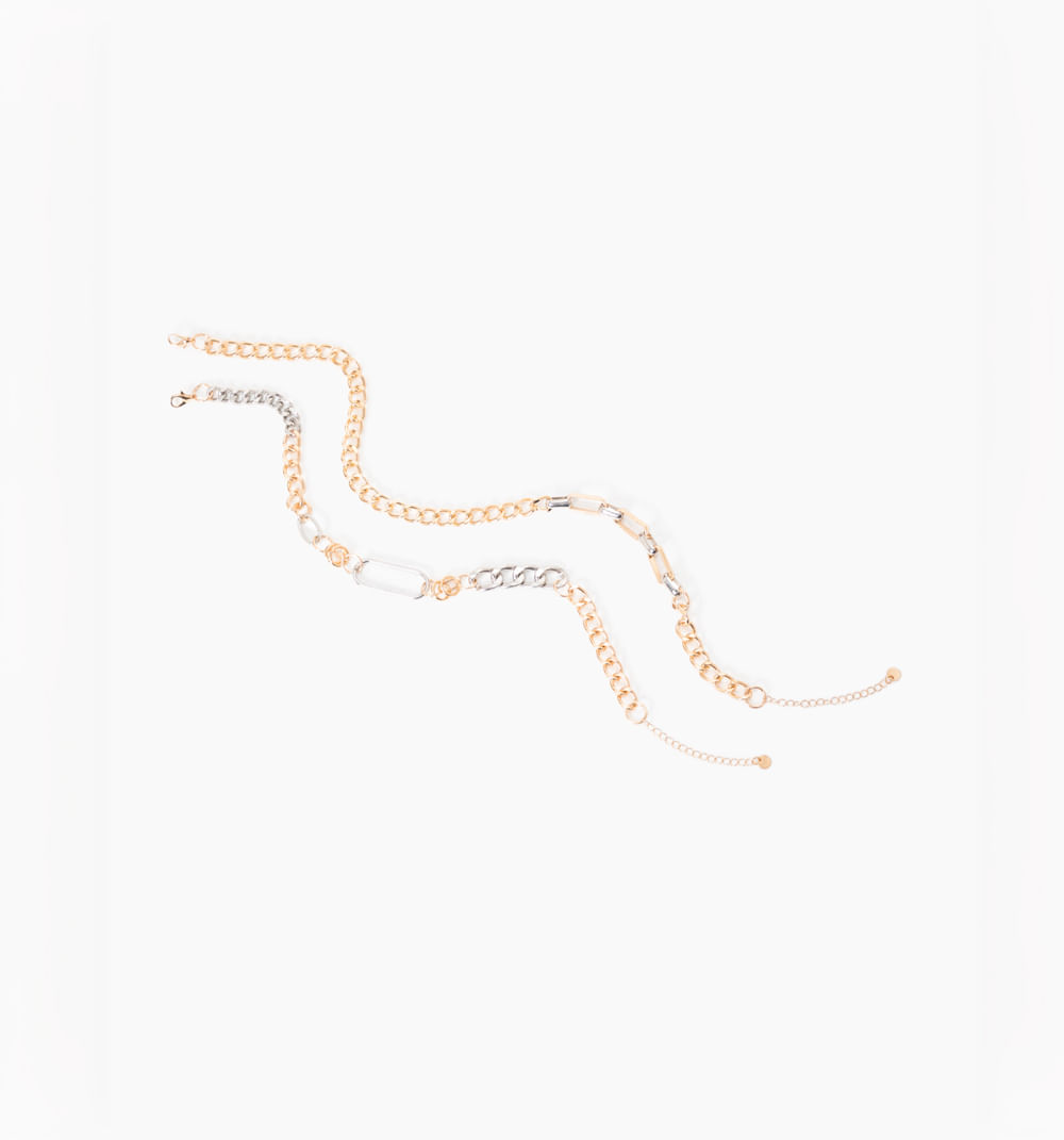 Collar cadenas bicolor