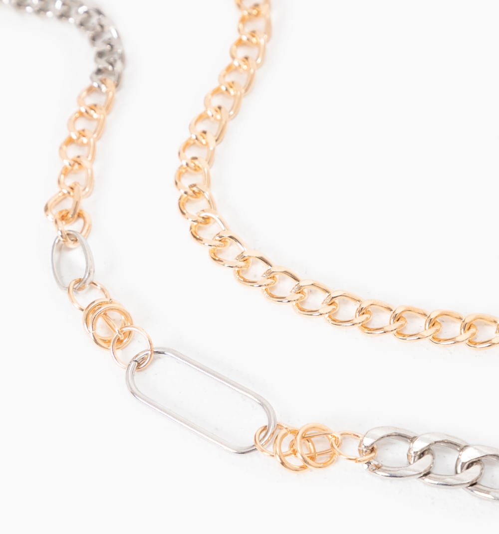 Collar cadenas bicolor