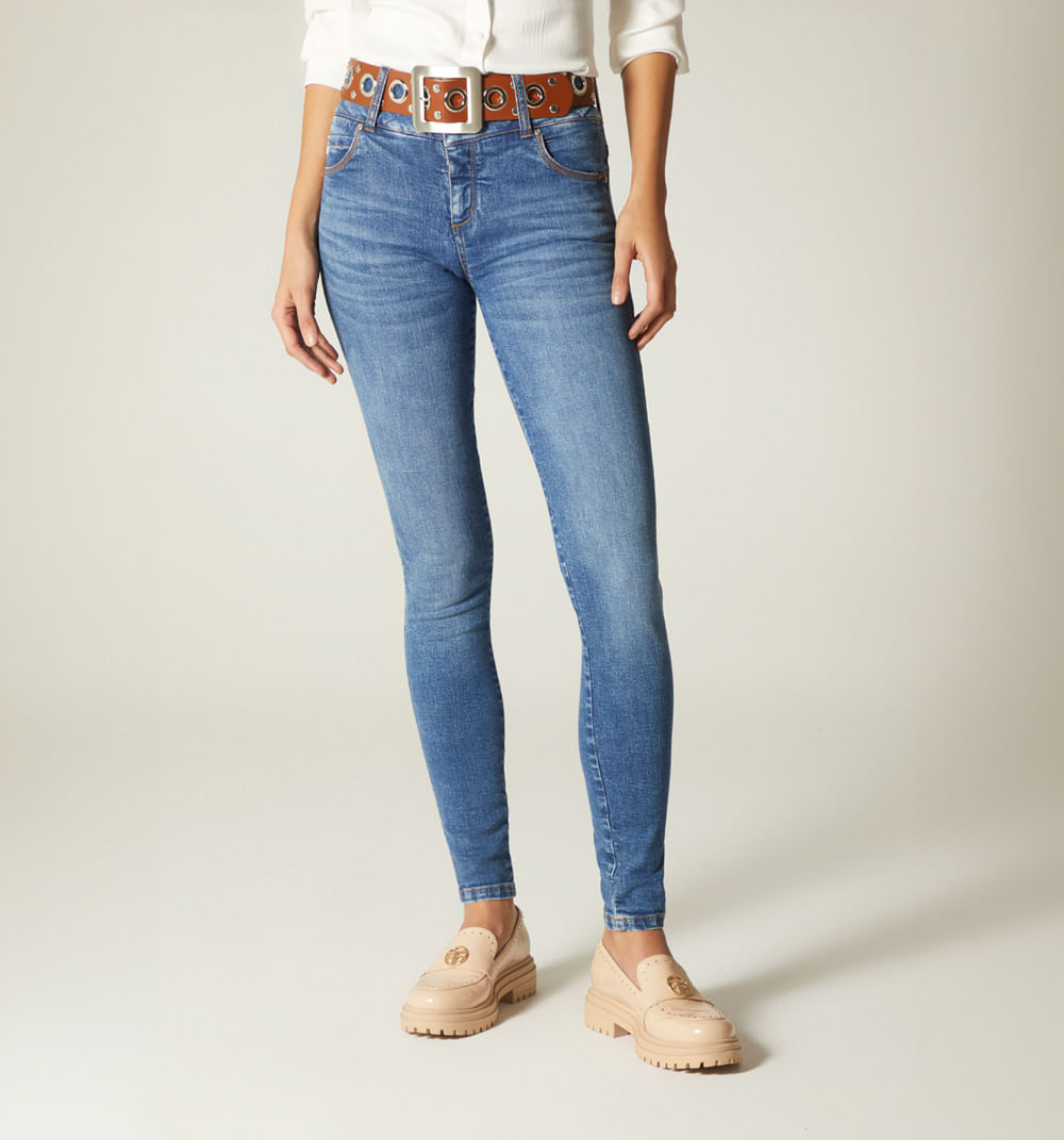 Jean ultraslim tiro medio, cinco bolsill