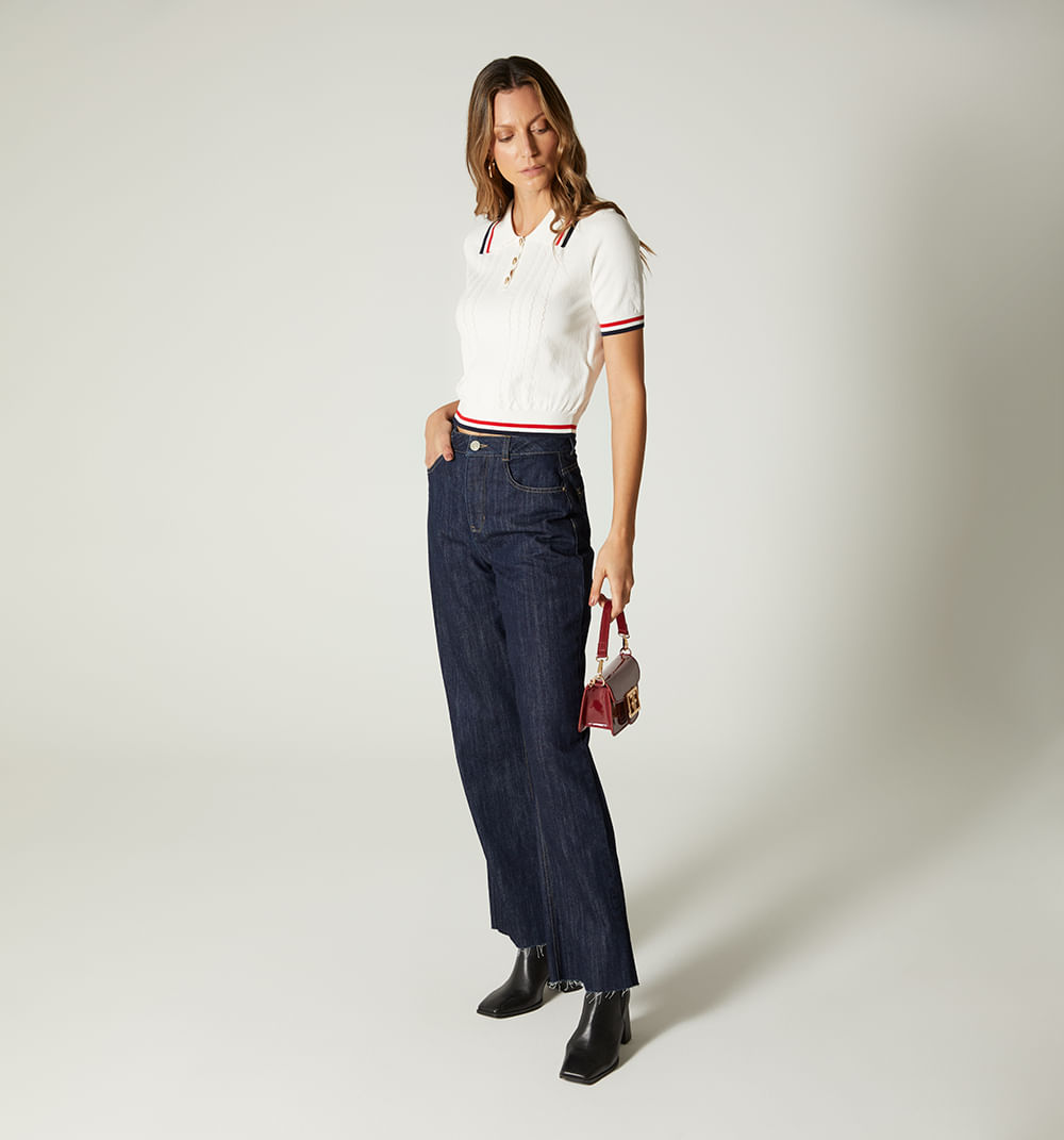 Blusa polo manga corta