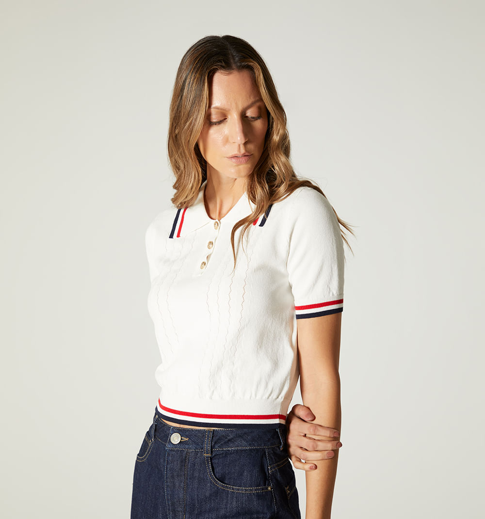 Blusa polo manga corta