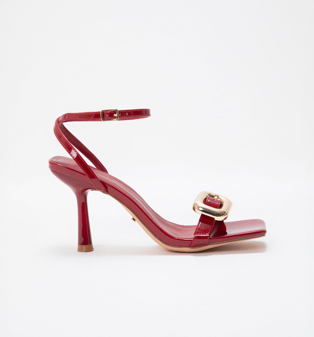 Sandalia tacon tiras con herraje