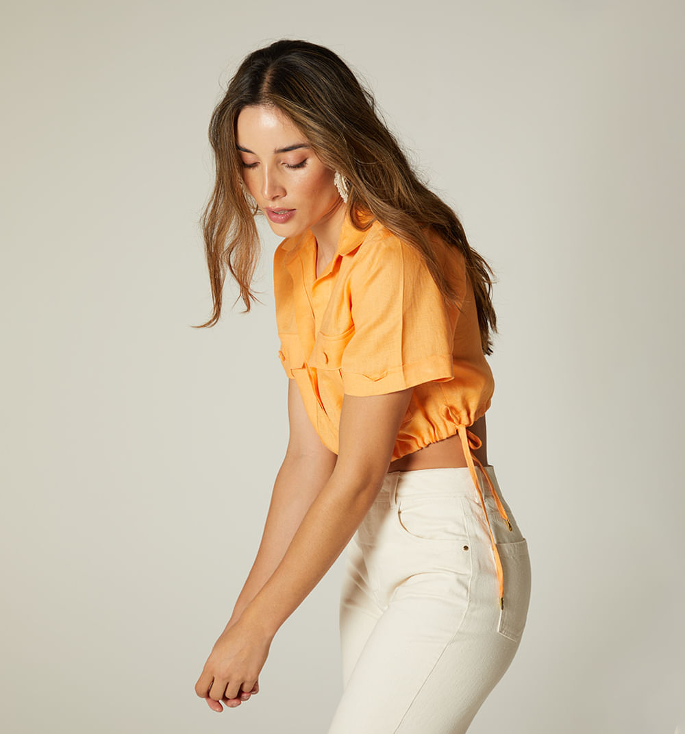 Blusa manga corta con tiras