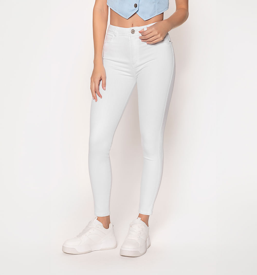 Jeggings tiro alto, cinco bolsillos, taylor, proceso blanco