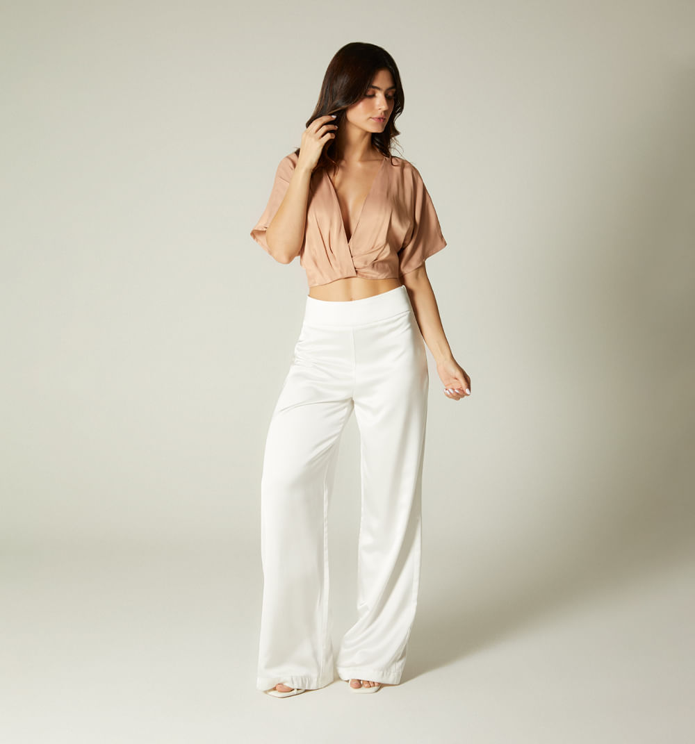 Blusa crop manga corta