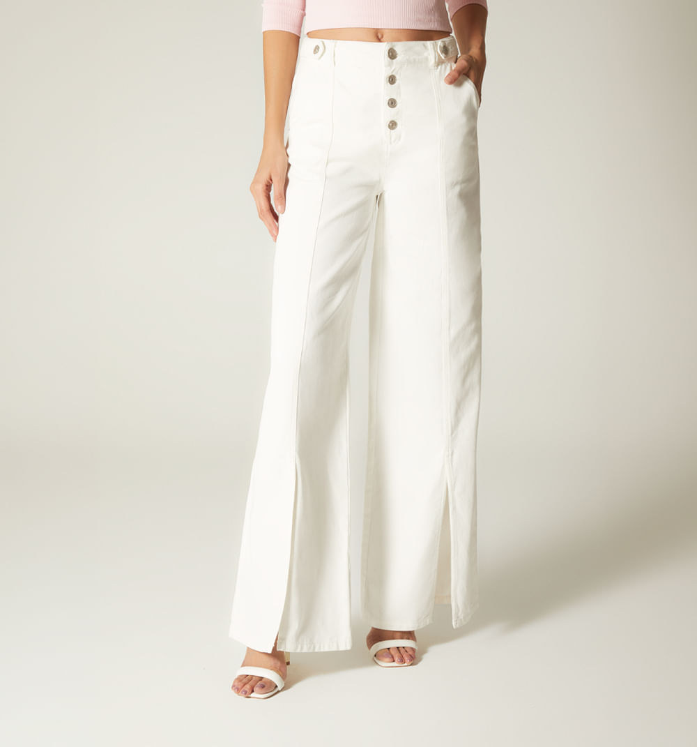 Jean palazo tiro alto, charreteras, corte con abertura