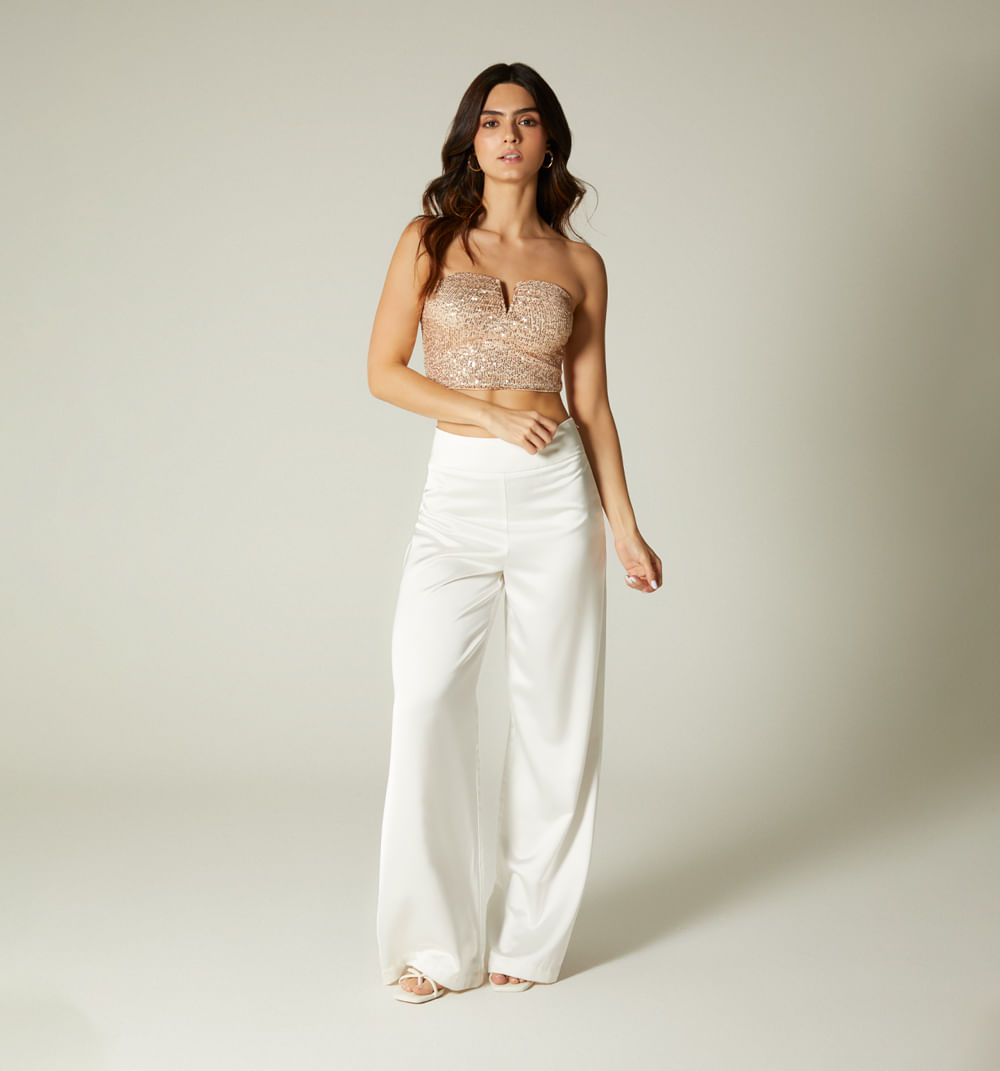 Blusa straple con escote en v