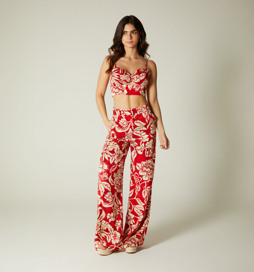Blusa crop de tiras con amarre