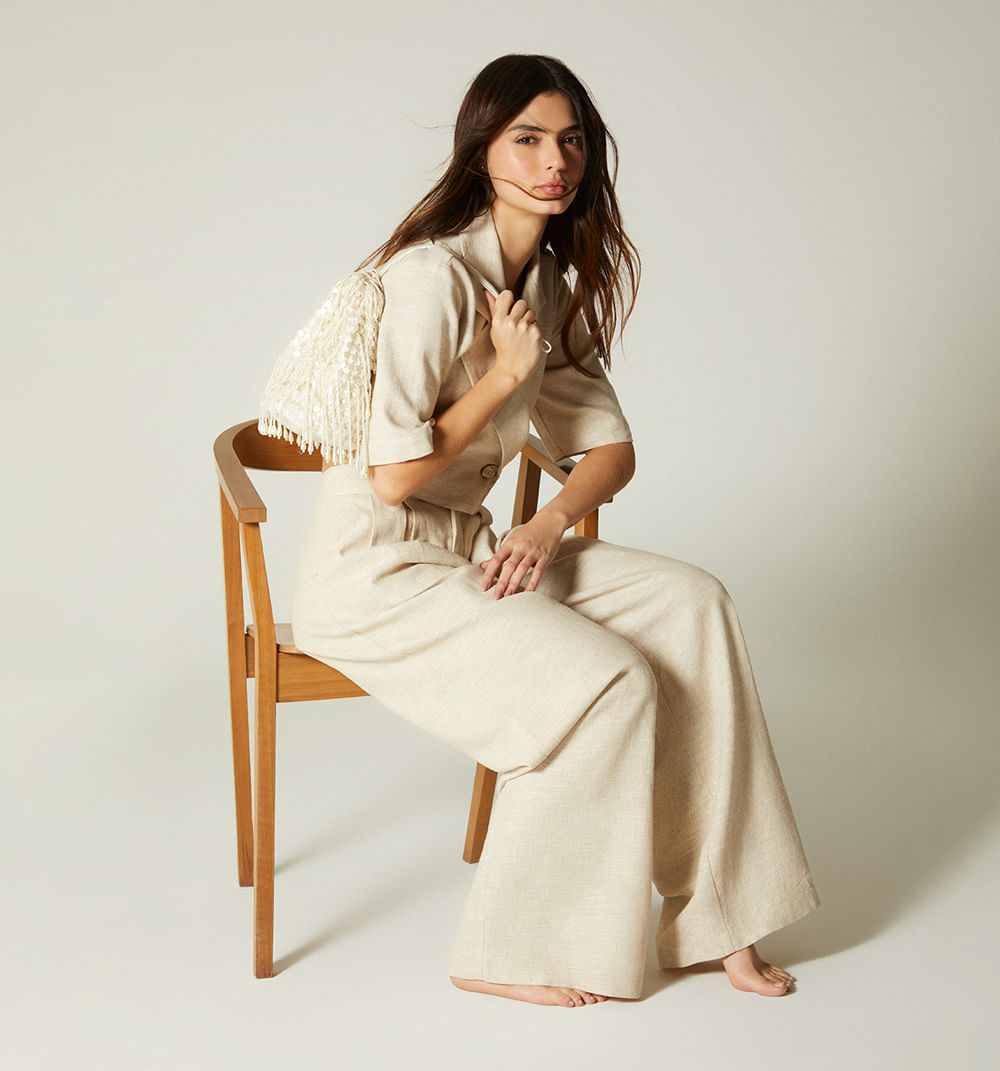 Pantalon palazo con prenses