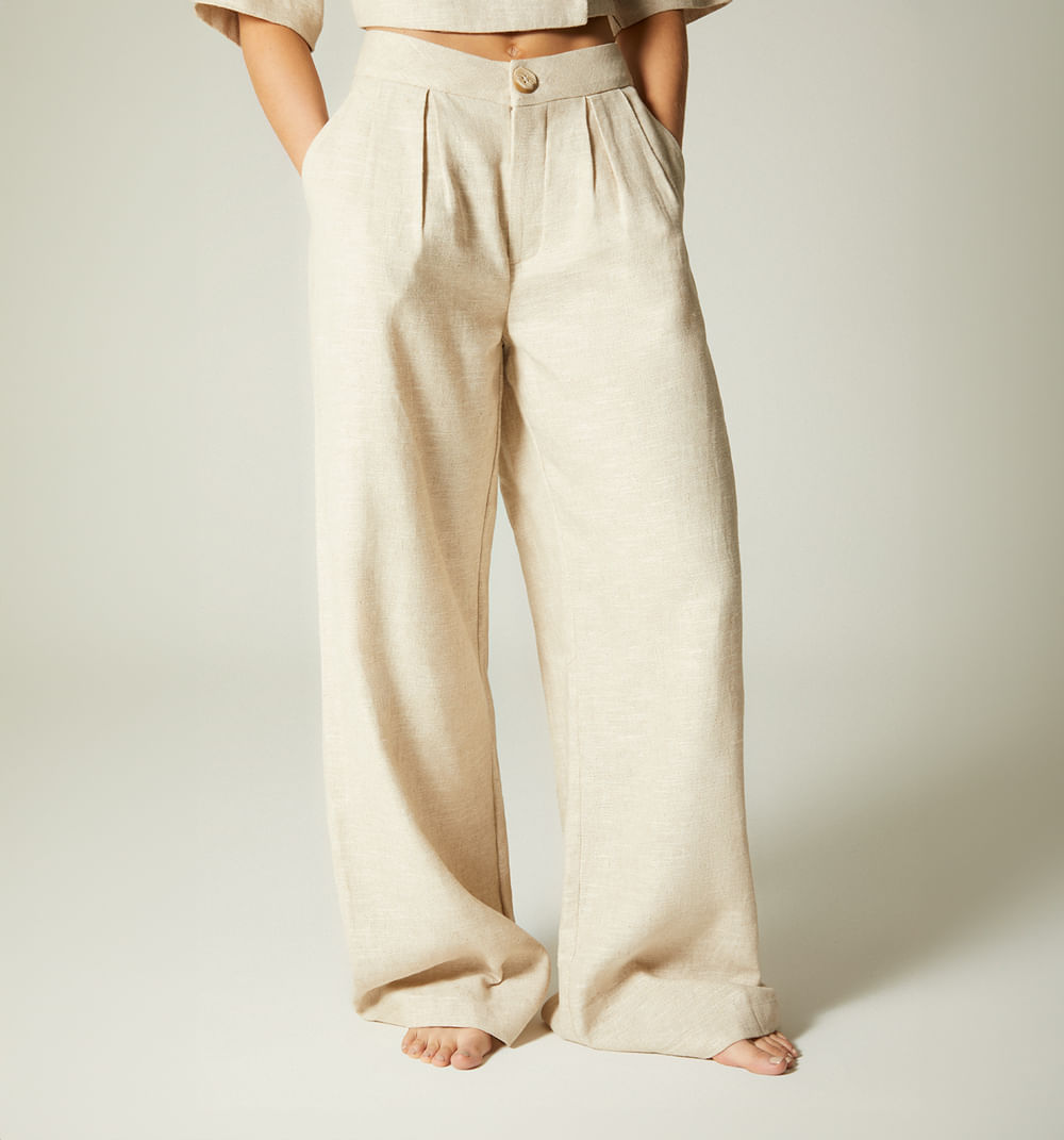 Pantalon palazo con prenses