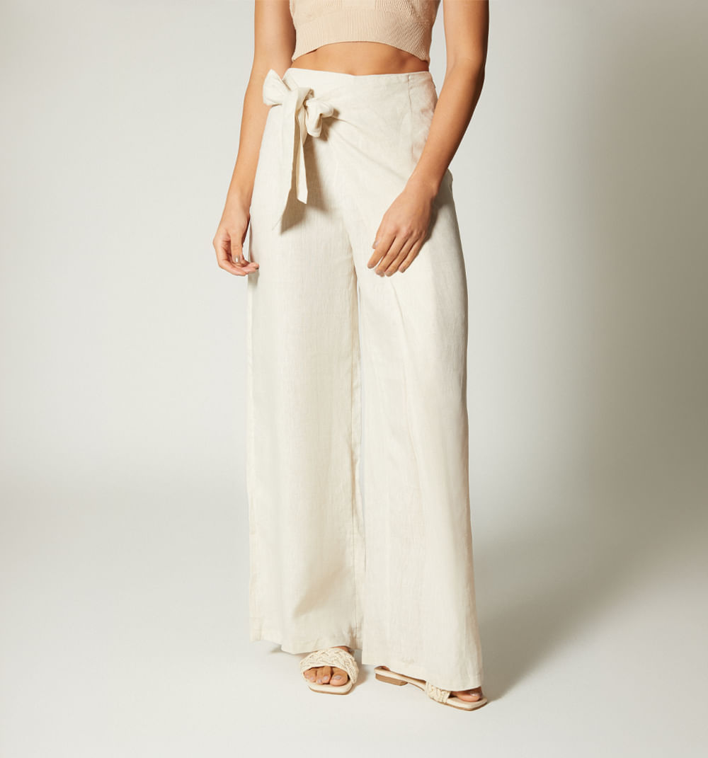 Pantalón palazo con amarre