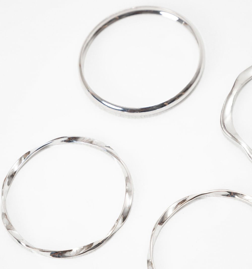 Pulsera aros lisos y entorchados set x4