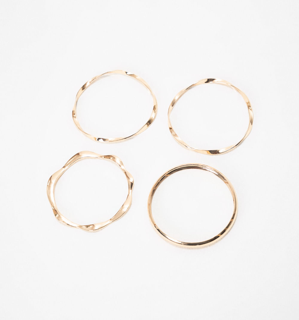 Pulsera aros lisos y entorchados set x4