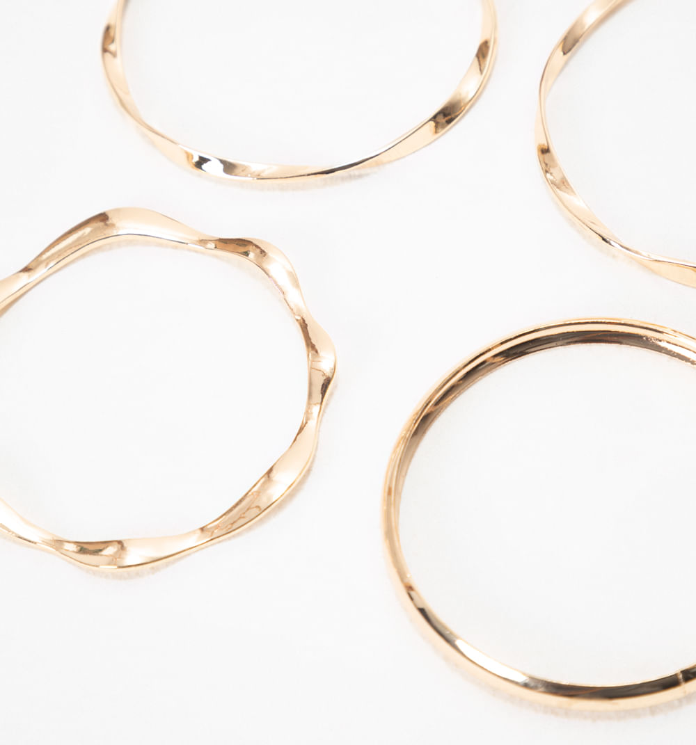 Pulsera aros lisos y entorchados set x4