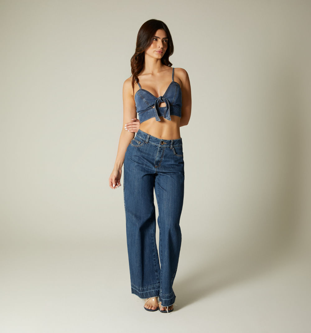 Blusa crop tiras de anudar