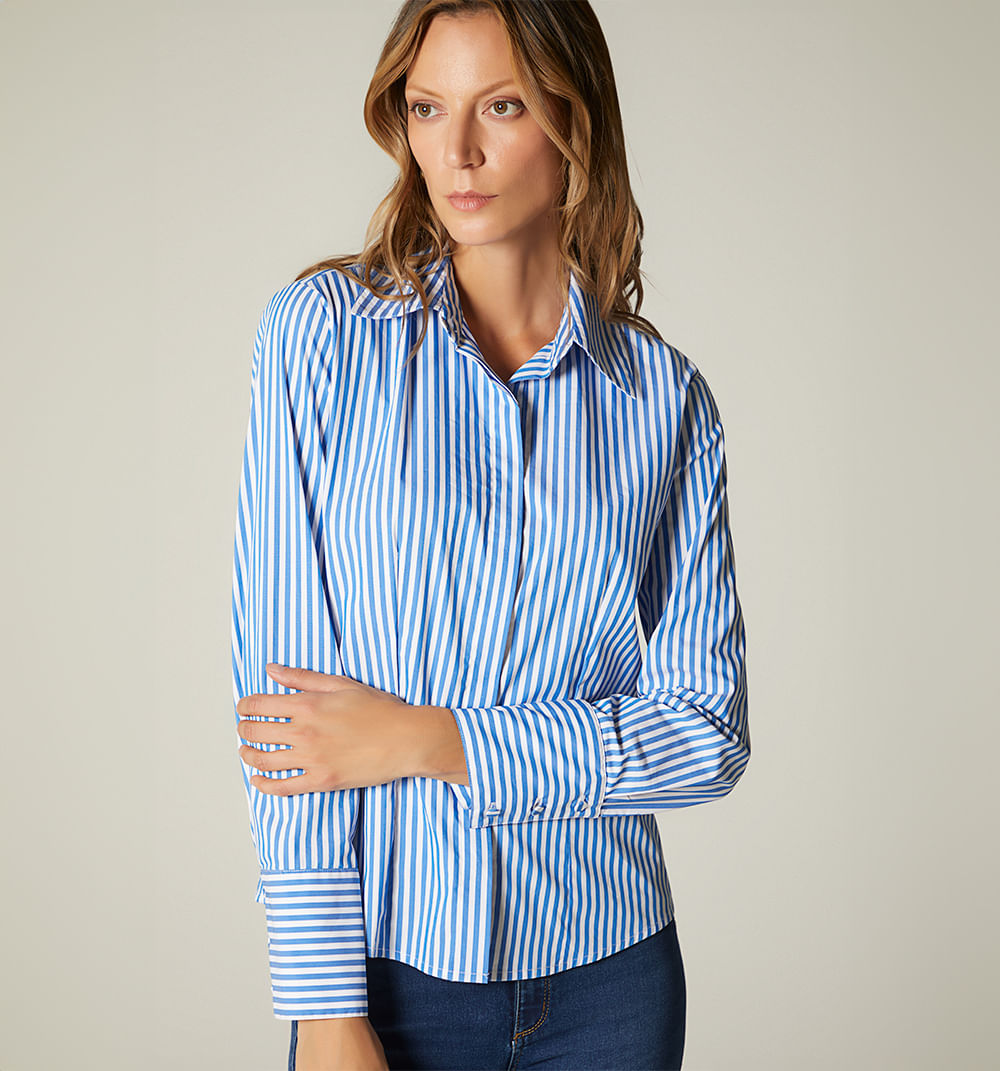 Camisera basica manga larga entallada