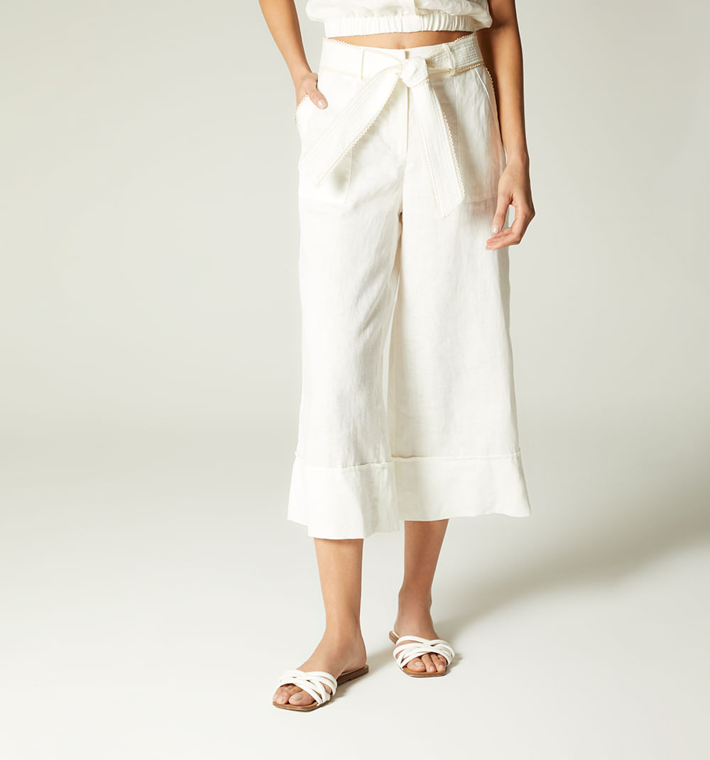Pantalon tiro alto cullote