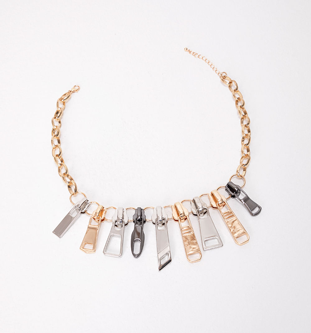Collar multiples dijes cremallera