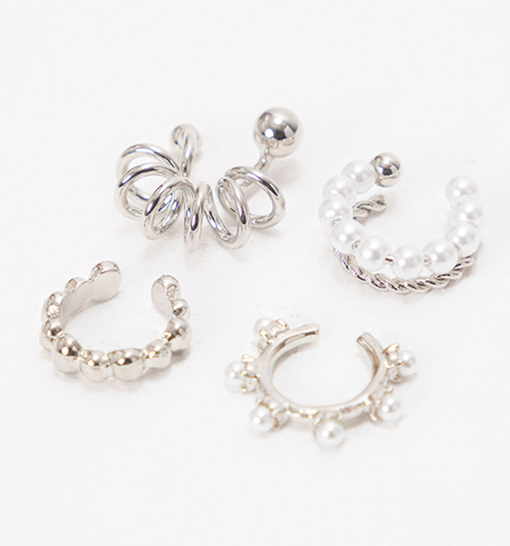 Earcuff perlas set x4