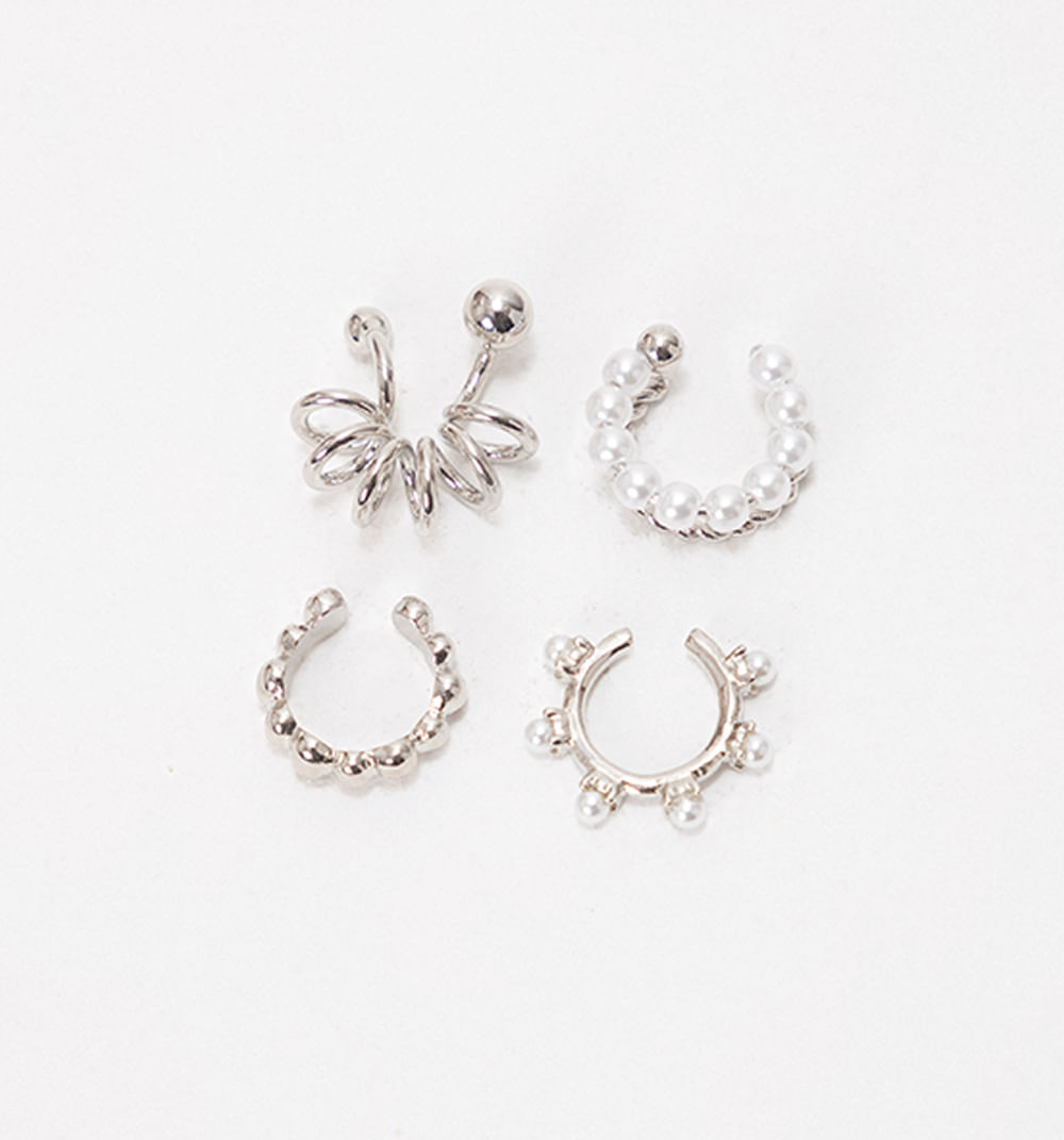 Earcuff perlas set x4