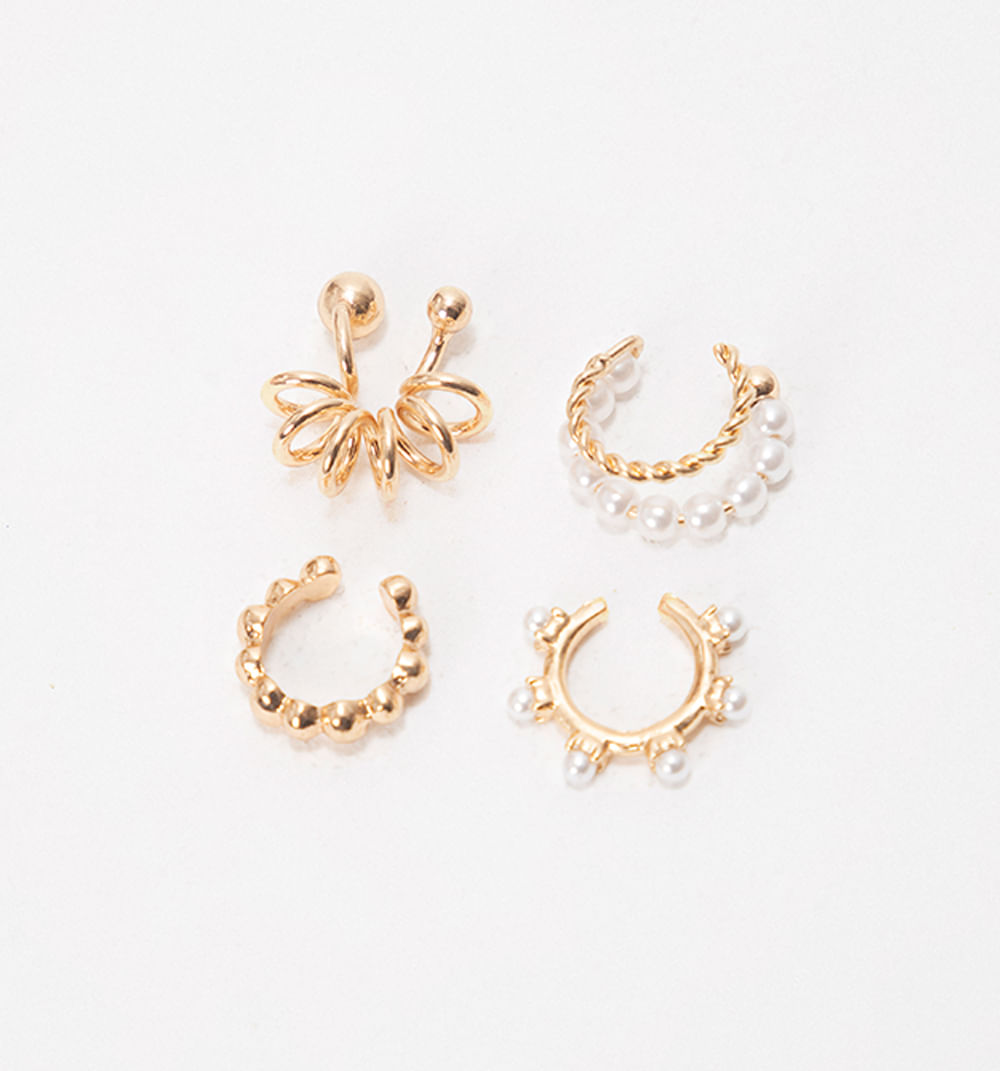 Earcuff perlas set x4