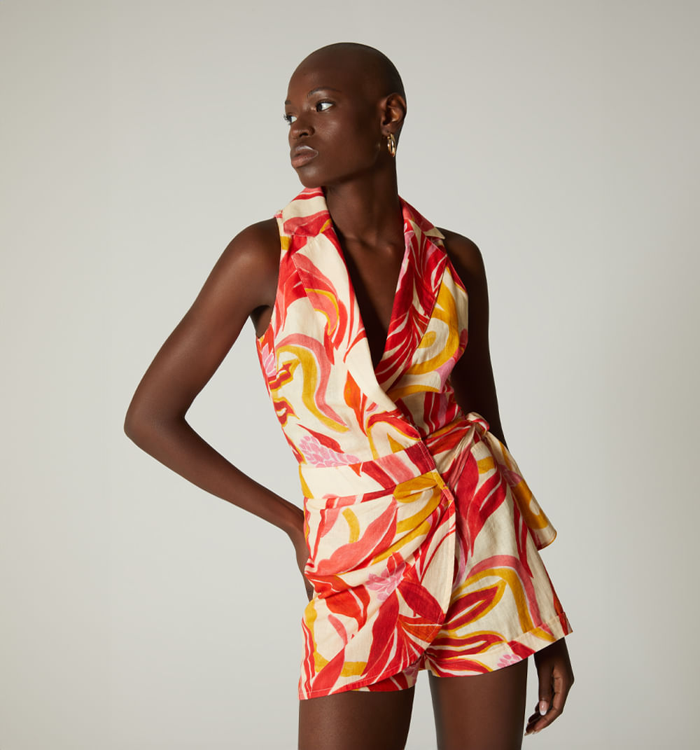 Enterizo short cruzado