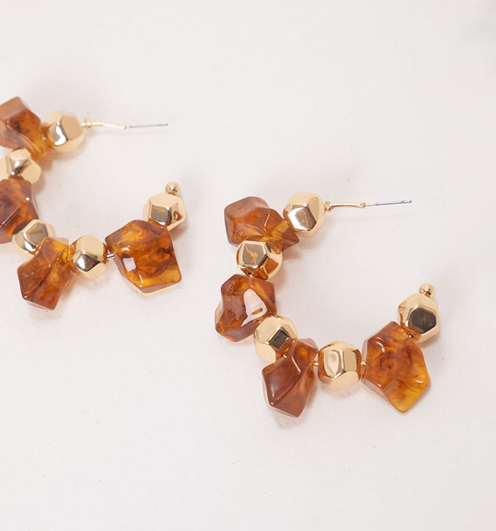 Aretes candonga piedras resina