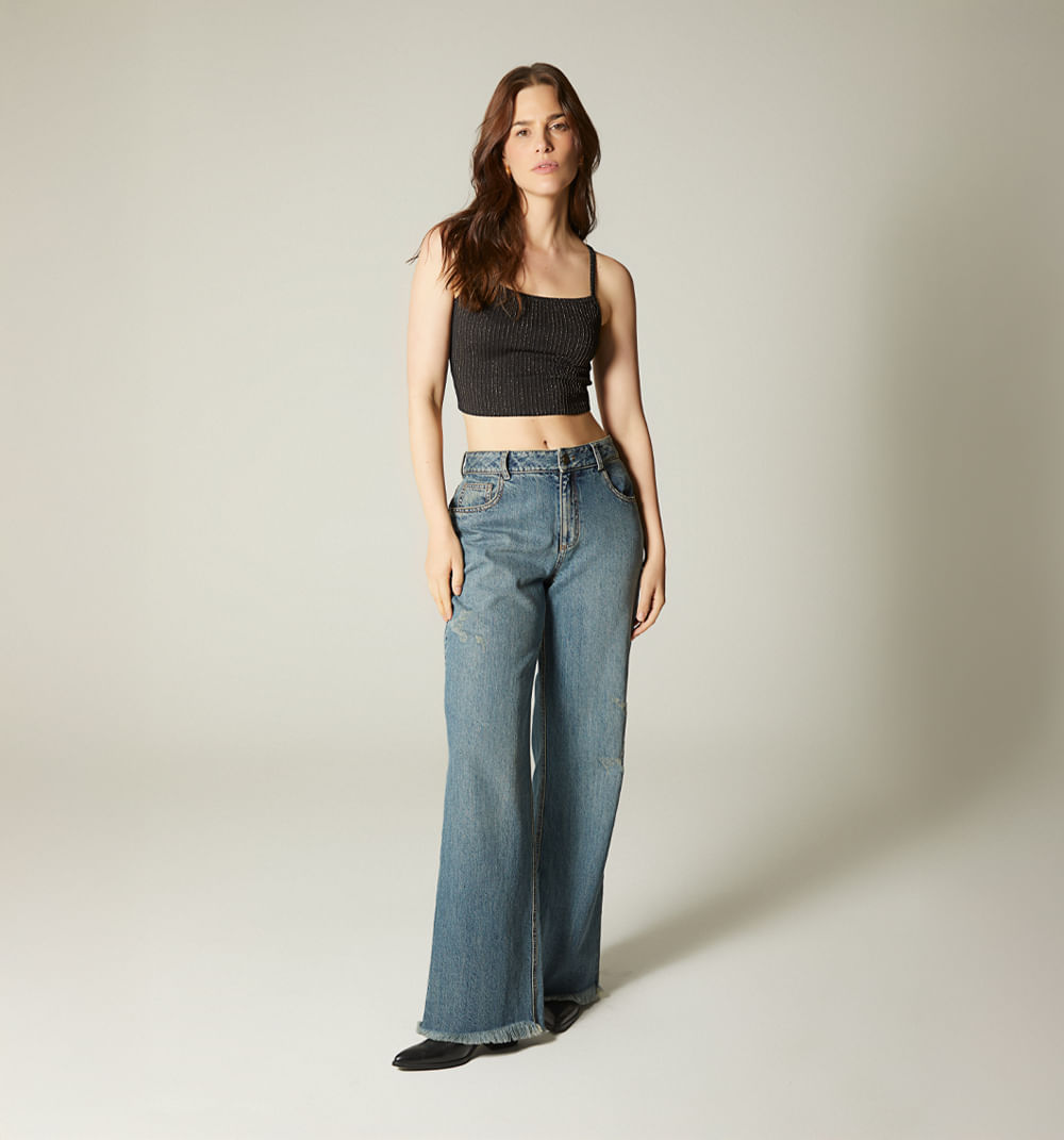 Blusa basica crop tiras