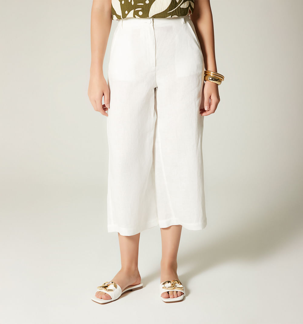 Pantalon tiro alto culotte