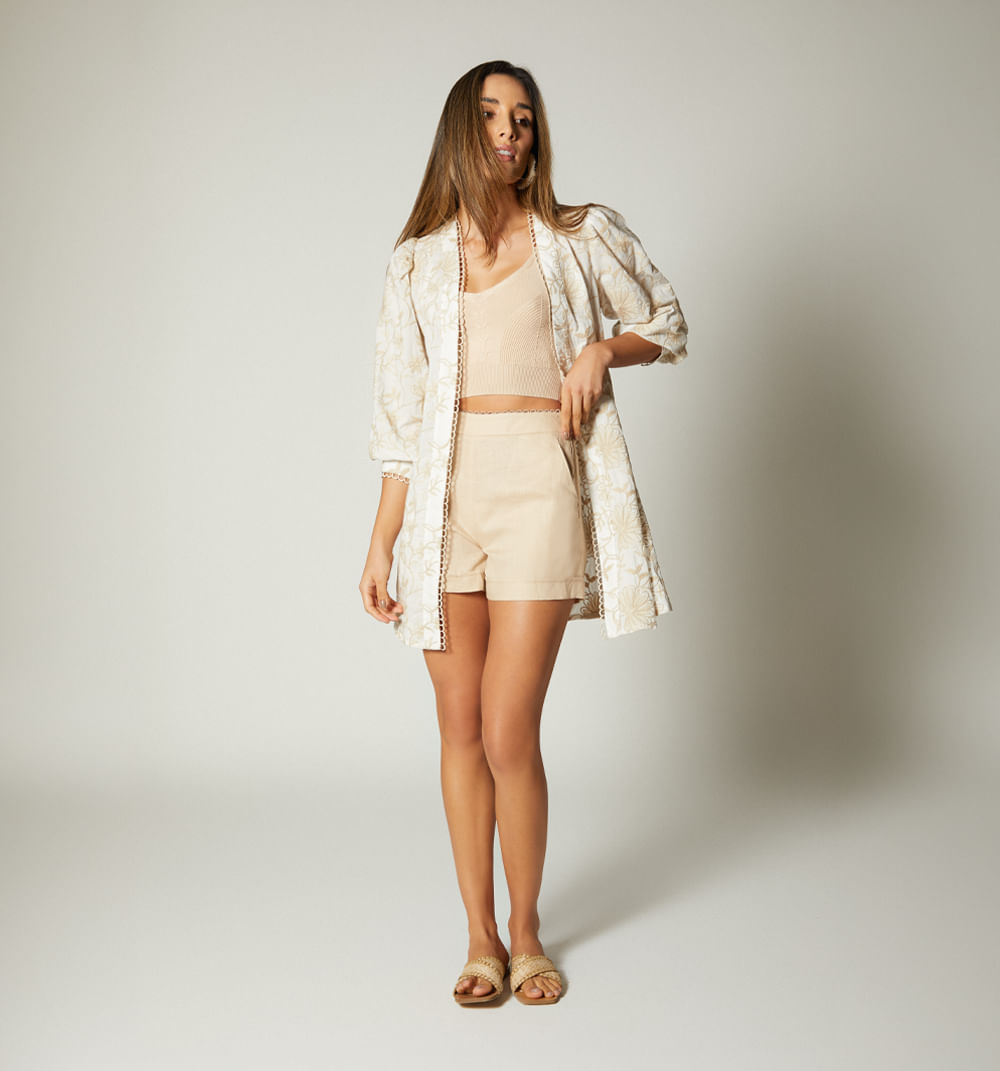 Sobretoso manga 3/4 con abertura en costados