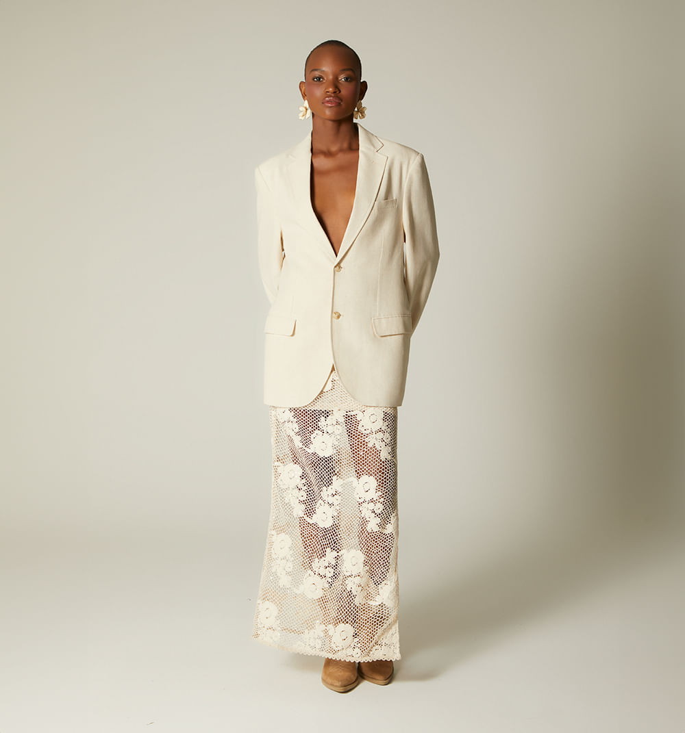 Falda larga con abertura