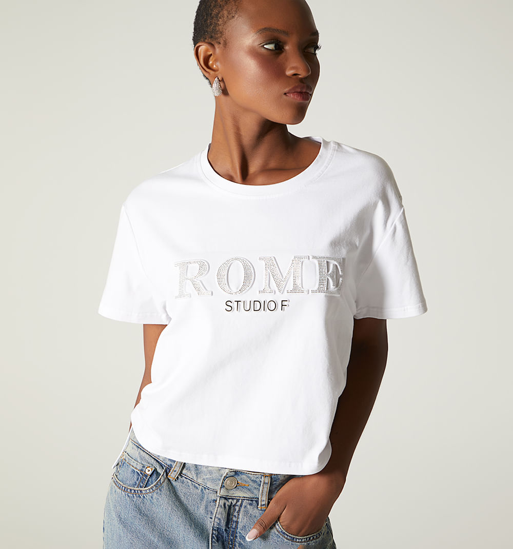 Camiseta texto repujado
