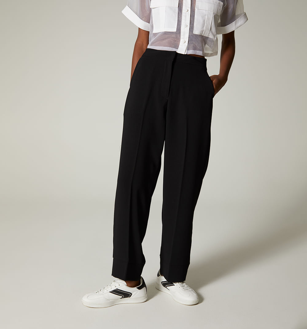 Pantalon recto tiro alto corte en bota