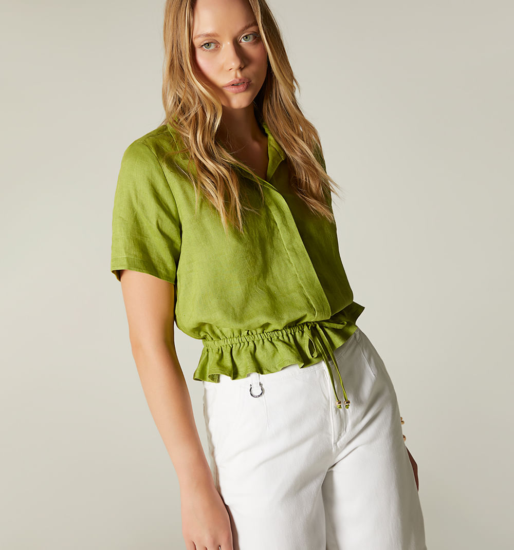 Blusa manga corta con elastico