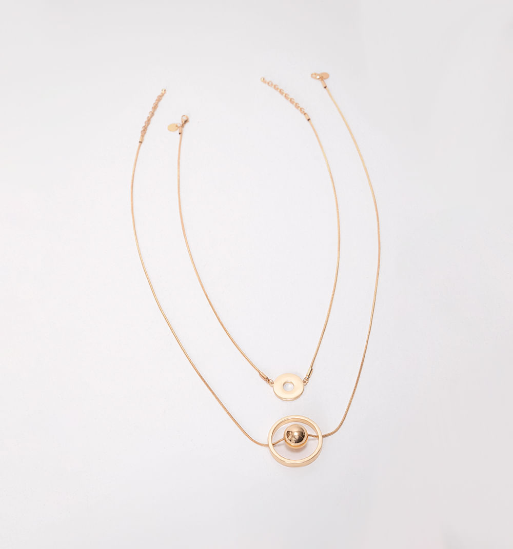 Collar cadena serpiente dijes geometrico