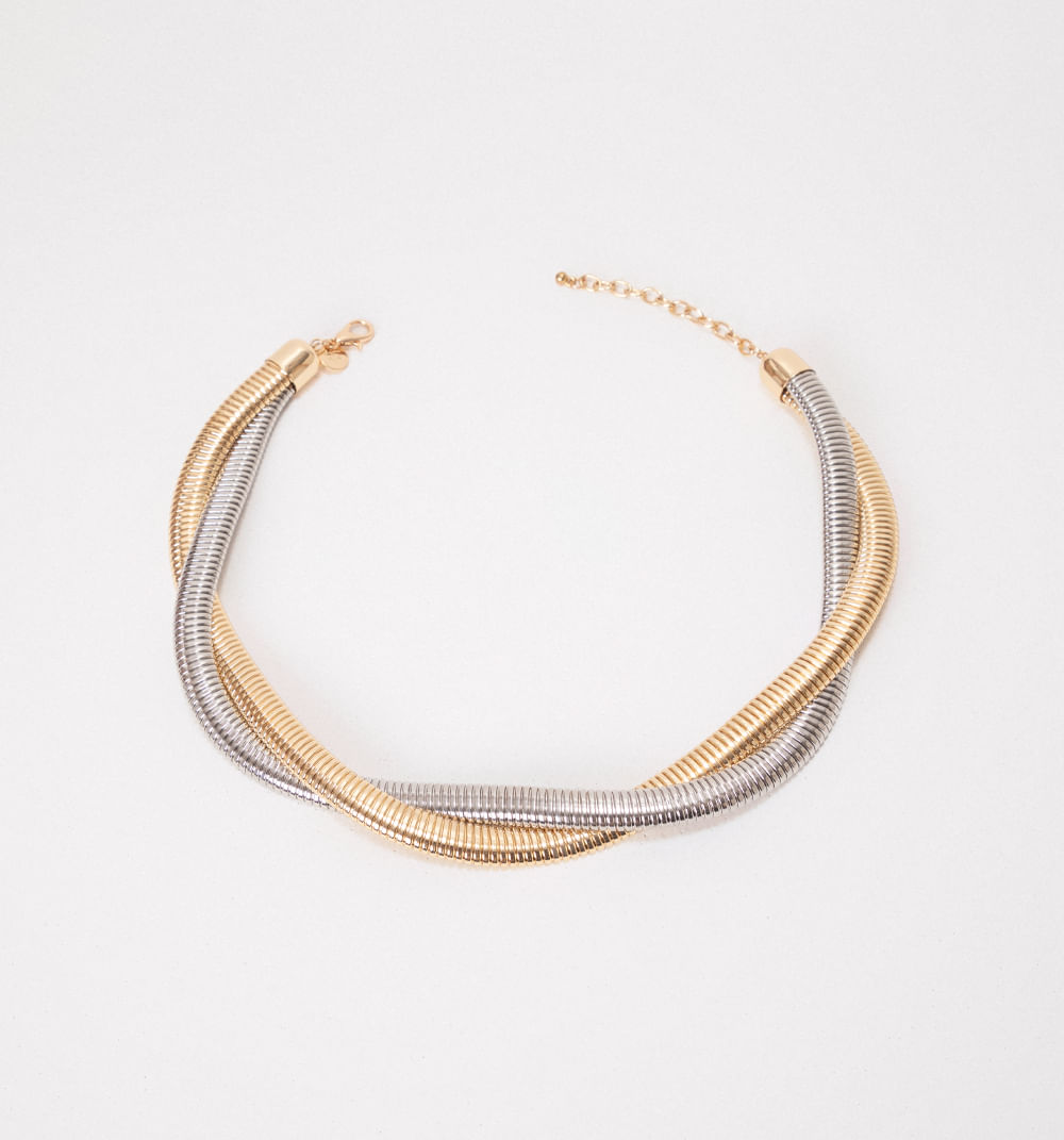 Collar cadena serpiente bicolor