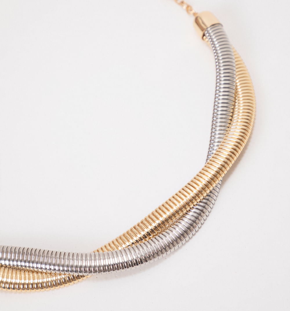 Collar cadena serpiente bicolor