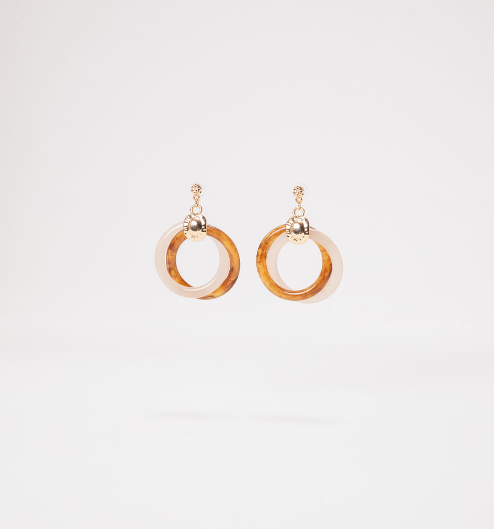 Aretes aros bicolor resina