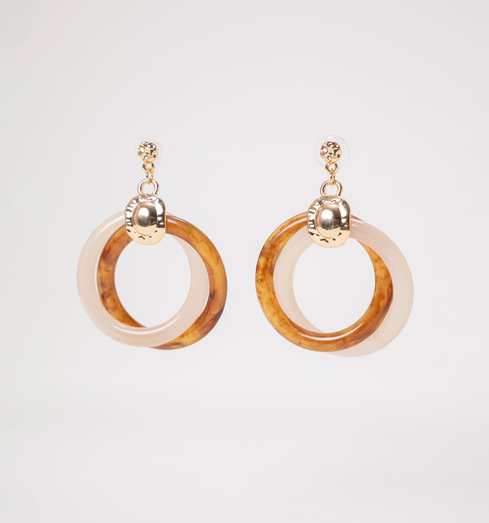 Aretes aros bicolor resina
